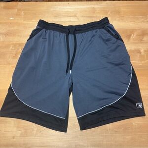 AND1 Men's Blue and Black Athletic Shorts